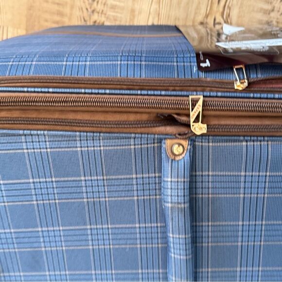 London Fog Brentwood III 28” Spinner Checked Luggage Large Exp Suitcase 4 Wheels - Picture 13 of 14